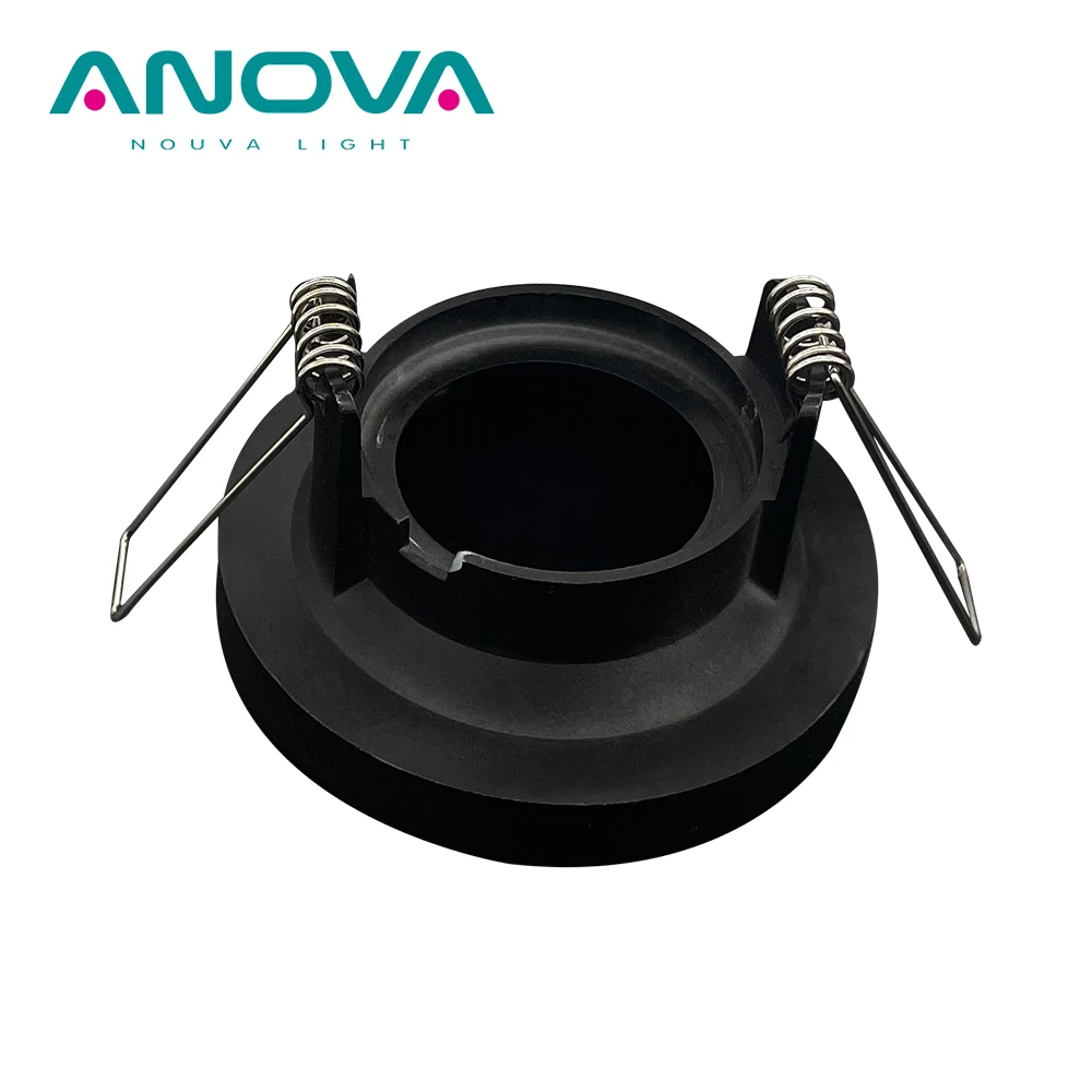 Fixed GU10 downlight frame black anti glare ceiling semi-mounted downlight housing
