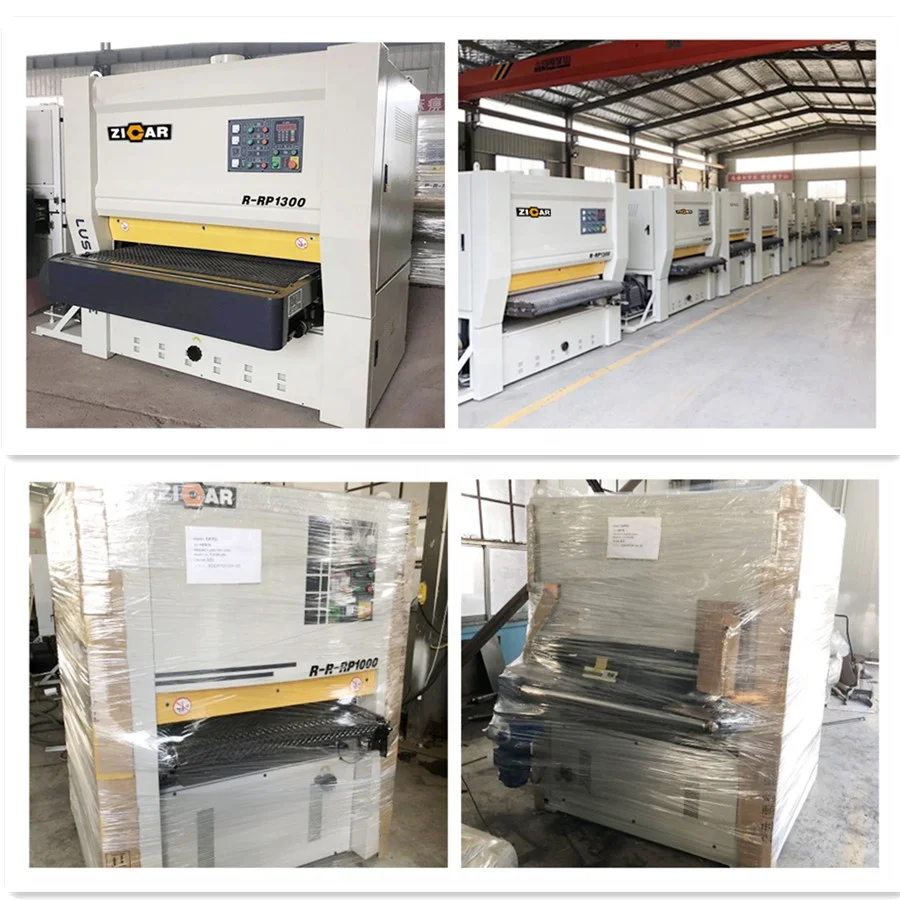 ZICAR automatic wood panel mdf thick polishing sanding and calibrating sander machine for furniture kitchen cabinet