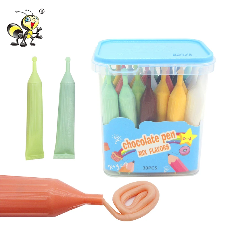 New confectionery halal liquid turkish candy pen shape mix flavor chocolate jelly jam candy
