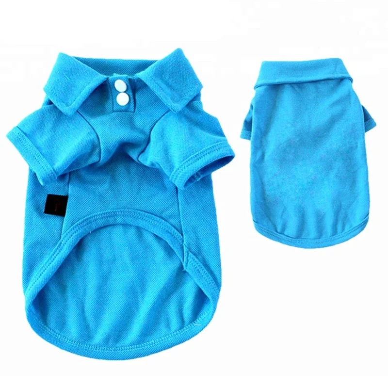 100%  Cotton Classic Plain Candy Colors Solid Pure Color Dog Polo Shirt Pet Summer T Shirts Clothes