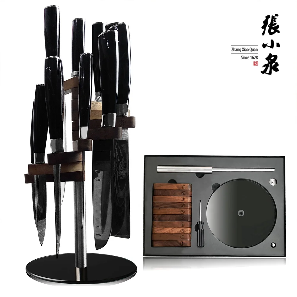 Wholesale price Japanese Stainless Steel  kitchen knives Laser Pattern knife set 8pcs Damascus Steel Knife set