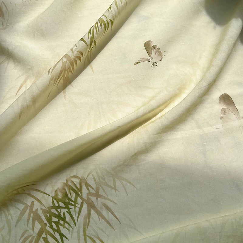 Skin friendly soft high-end rayon 5% hemp dress fabric