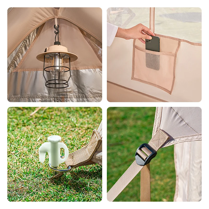 Family Use Quick Air Pump Inflation Cabin House Shaped Tent Outdoor Rainproof 3-5 Person 13 Square Meters