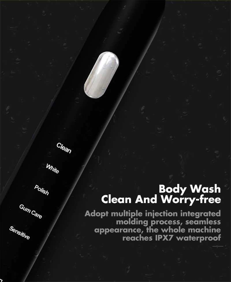 Новая частная торговая марка OEM оптовая продажа цветная IPX7 Водонепроницаемая перезаряжаемая умная силиконовая звуковая электрическая зубная щетка для взрослых с таймером