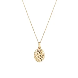 Custom 925 Sterling Silver Jewelry 18K Gold Plated Bale Box Locket Oval Croissant Pendant Photo Engrave Logo Open Necklace