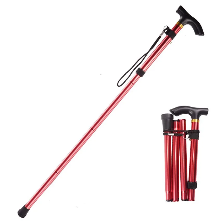 4-section Retractable adjustable Folding Portable Aluminum cane crutch walking stick