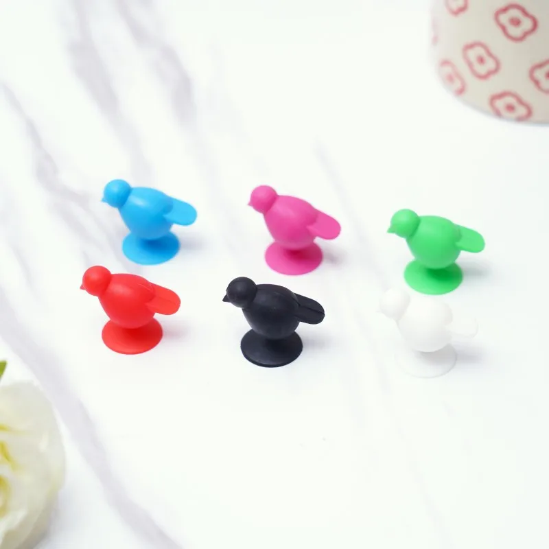 Creative Red Wine Cup with Silicone Bird Logo and Color Label 6PC PVC Box Modern Bar Accessories Sustainable Wine Glass Marker
