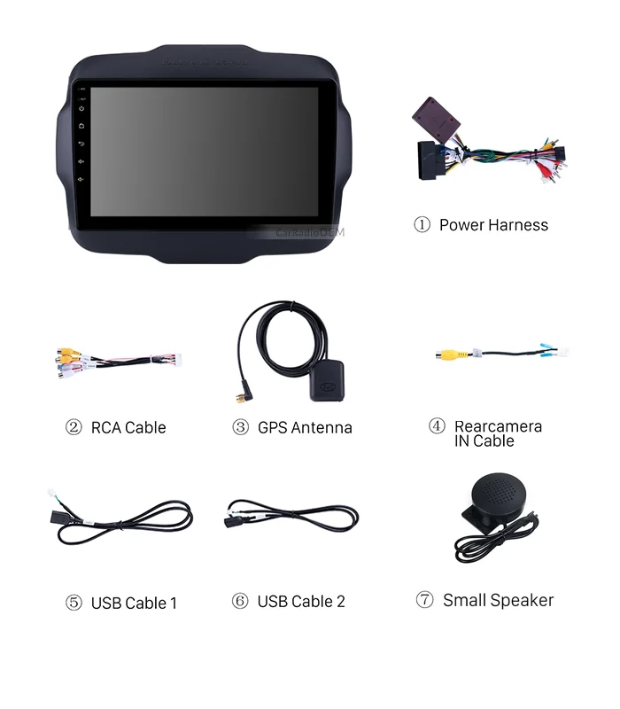 For Jeep Renegade 2016 Android 11.0 Touchscreen Multimedia Player with WIFI GPS Navigation with Steering Wheel control