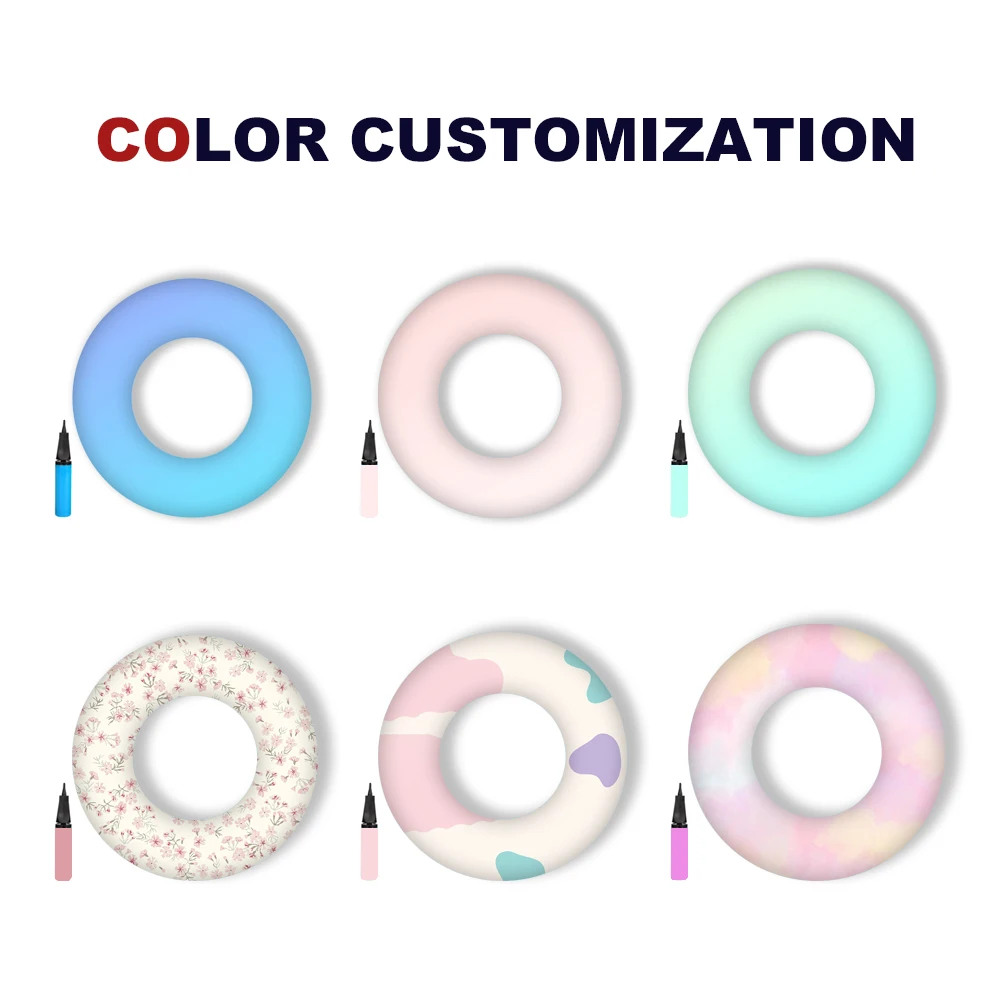 Wholesale custom Floating Swim Circle Beach Pool float Inflatable Swim Tube Inflatable Swimming Rings adult with Handles