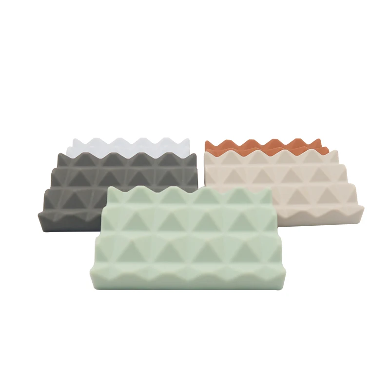 Flexible Draining Silicone Soap Dish Bar Holder Tray For Bathroom Tub Soap Saver