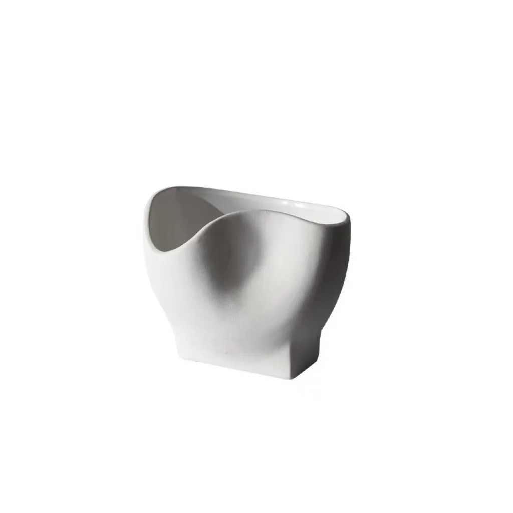 New ceramic art crafts ornaments shaped frosted vase black and white creative gift home decoration flower