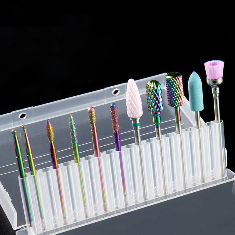 Nail Drill Bits Set for Acrylic Nails 3/32' Shank Universal Corn Shape Tungsten Carbide Nail Drill Bits