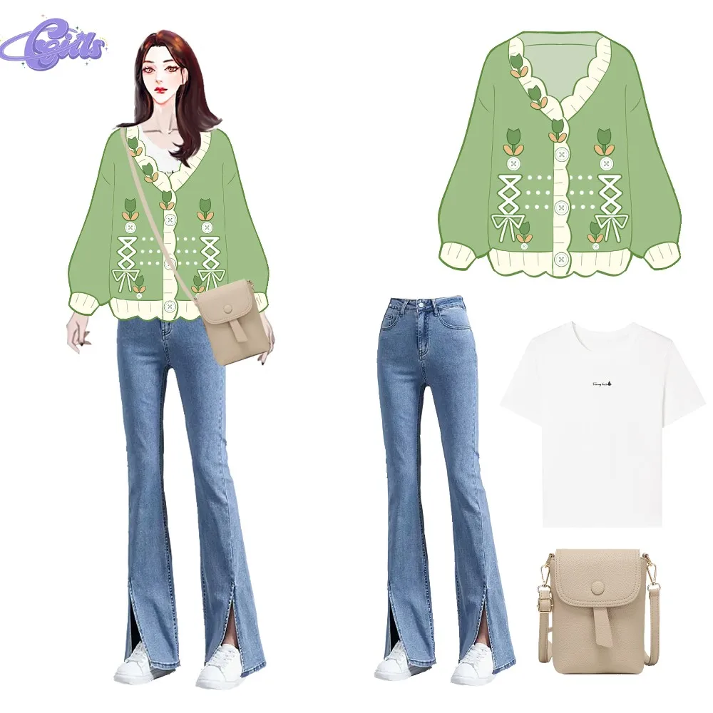 OEM Custom Knitted Cardigan sweater Women sweater Jacquard knitwear Girls knit winter long Sleeve ladies clothes