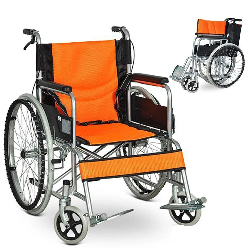 Outdoor Travel Wheelchair With Foldable Backrest Can Be Used By Both The Elderly And The Disabled