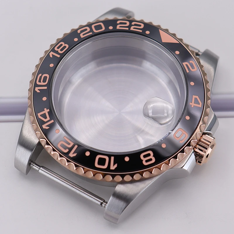 Fashion 40mm modified case full set of substitute gmt bezel insert watch parts For Seiko NH34 NH35 NH36 NH38 Movement dial 28.5