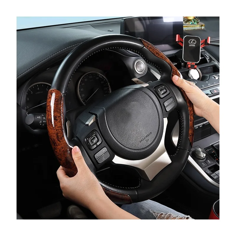 Custom-made Different Colors Universal Leather Car Steering Wheel Cover