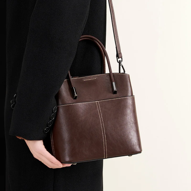 luxury brand ladies purse leather bag cowhide high quality real leather handbags for women