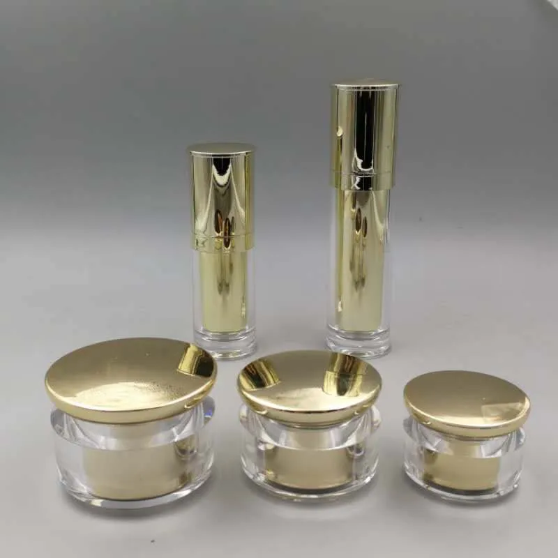 
high end premium luxury acrylic jar and bottle collection cosmetic packaging set cosmetic skincare packaging family 