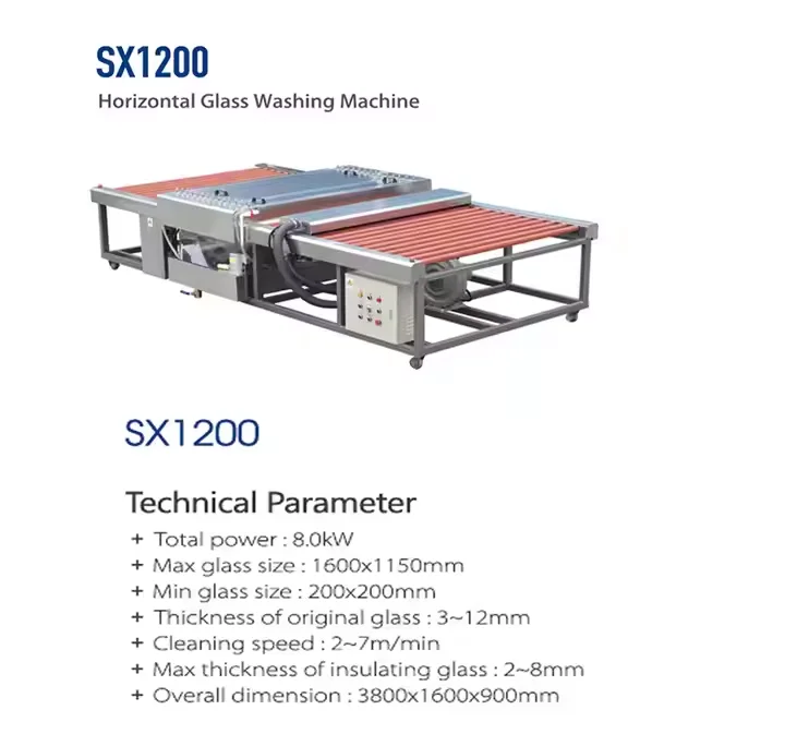 Horizontal glass washing machines are sold on the market