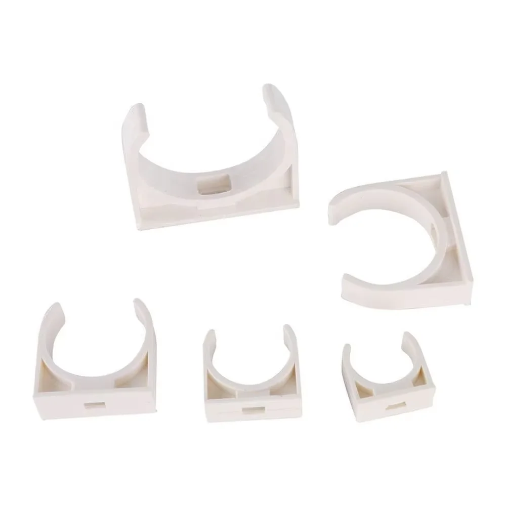 20 25 32 40 50mm Plastic PVC Pipe Clip Garden Water Hose Pipe Holder U Lock Tube Fixed Clamp