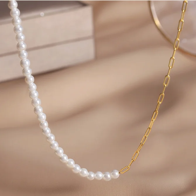 925 Real Freshwater Pearl S925 Sterling Silver Pearl Chain Necklace For Fashion Women Jewelry