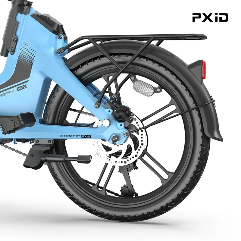 20 Inches City Electric Bicycle With Rear Rack PXID P4 Fast Speed High-End City Bicycle  2 Wide Wheels E Bike for Adults