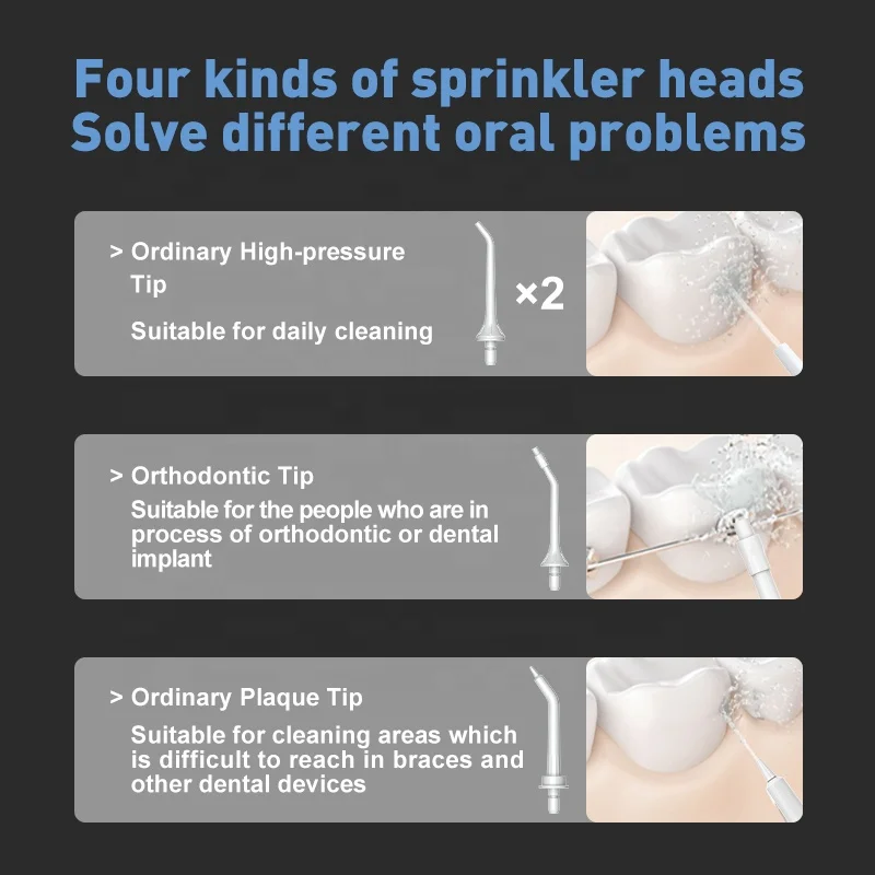 water flosser oral irrigator water teeth pick clean grey led ipx7 dental cleaner faucet dental water flosser for kids