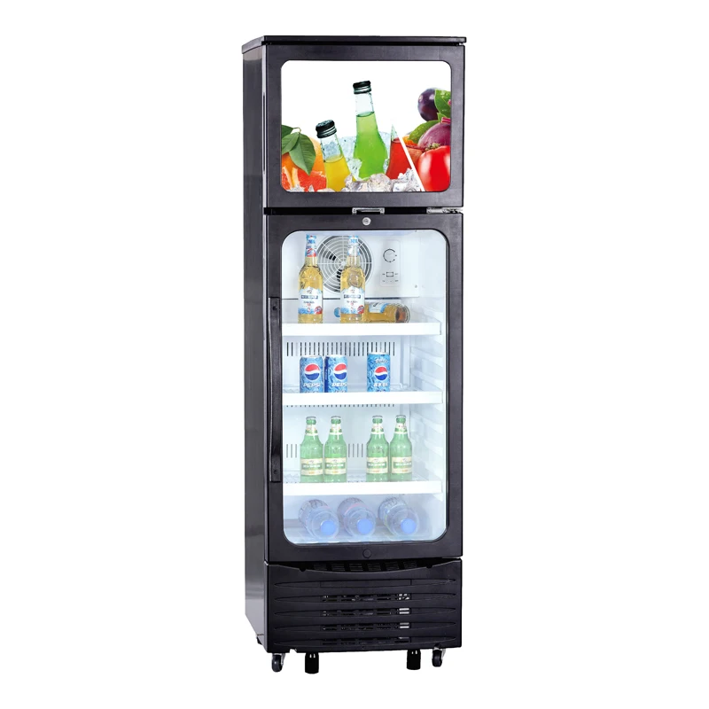 Hihg quality fridge vertical upright showcase glass door Beverage cooler for beer and drinks