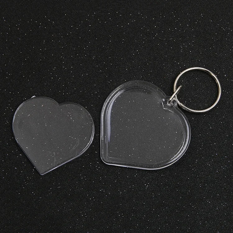 Love Picture Insert Heart Shape Keychain acrylic blank keychain