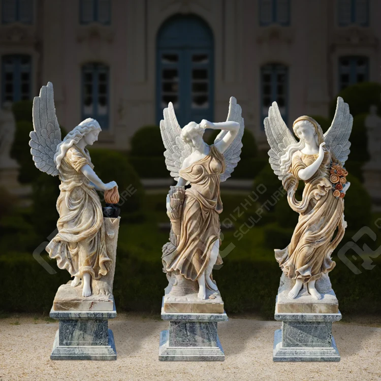 Garden Outdoor Decoration Hand Carved Life Size Stone Four Season Sculpture Marble 4 Seasons Statues