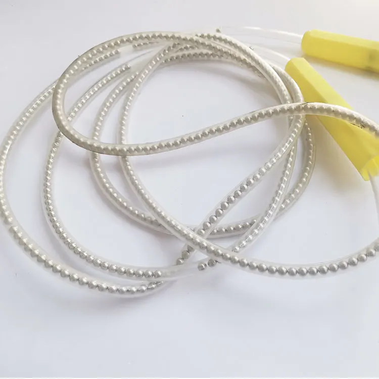 Sports fitness skipping rope hollow with beaded rope section adjustable jump rope without knotting and winding