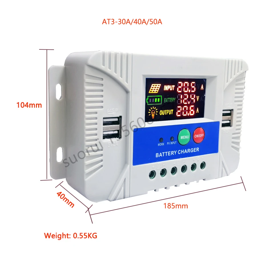 SYT3-30A YONGFA 30A 40A 50A 12V/24V pwm солнечный контроллер 4USB