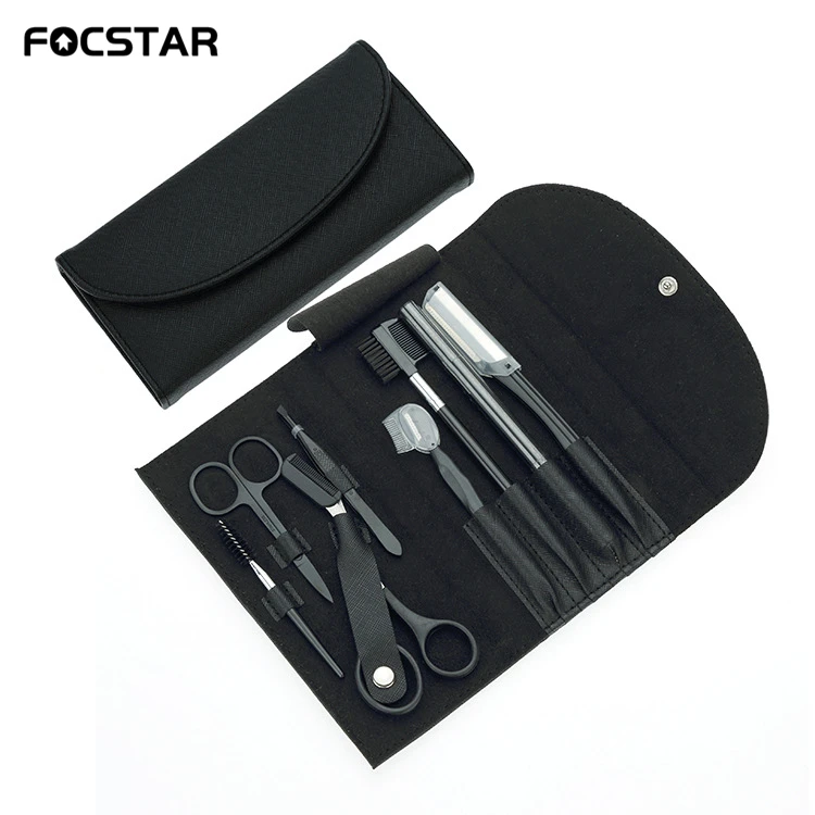 Focstar для девочек от 5 до 8 лет штук бровей Триммер стрижки животных комплект карандаш бритвы Ножницы триммер Расческа из искусственной кожи чехол