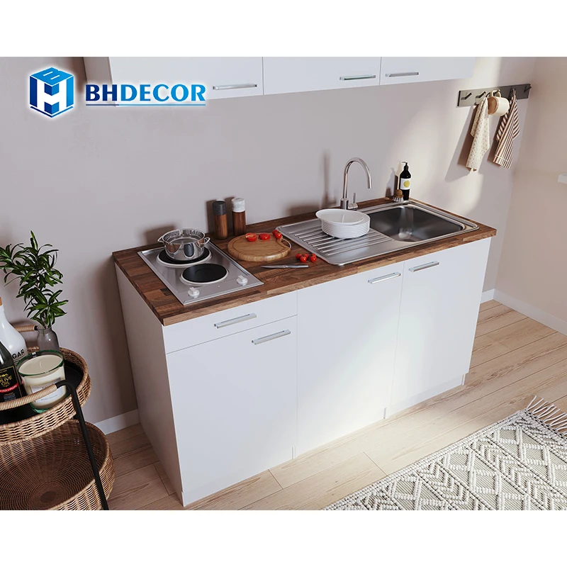 High End Simple Design Modern Compact Mini Small Kitchen Cabinets Set With Sink for Room Base Cabinet Made in China