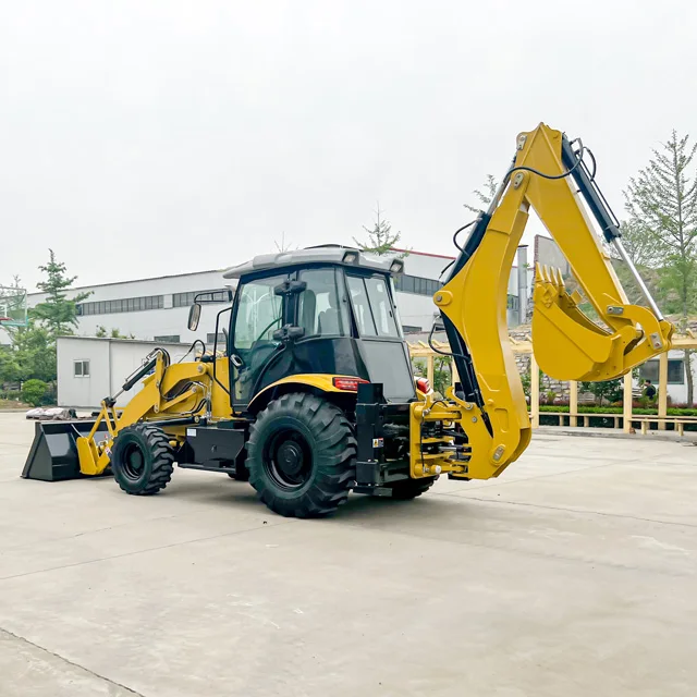 Cheap 3 Ton 4Ton Backhoe Excavator Loader Front Wheel Hydraulic Transmission 4WD Backhoe Loader 4Ton Backhoe Loader
