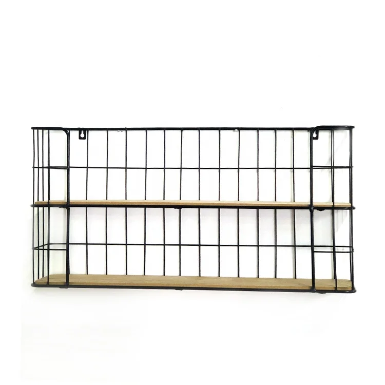 Высокое качество Черный МДФ железа металлическая проволока стеллаж для хранения настенная полка кухня домашний декор