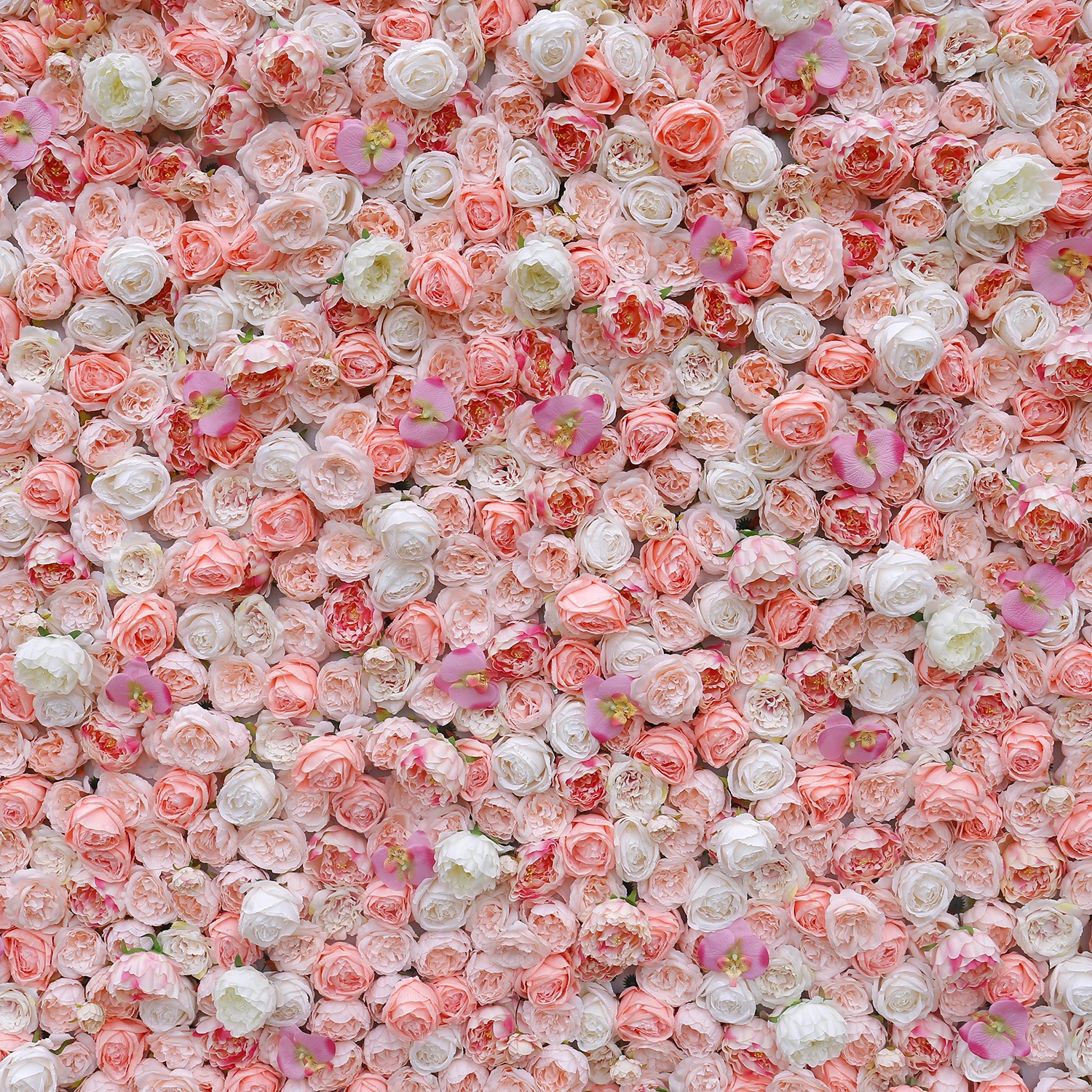 Wholesale fabric flowers, orchids, roses, peonies, flower wall tables, family parties, weddings, restaurant decorations