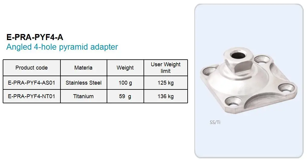 E-Life E-PRA-PYF4-A Translated receiver tube clamp medical use prothetic accessories part Implants and interventional materials