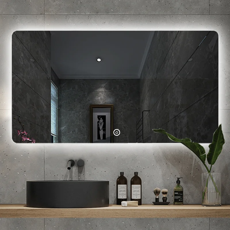 Led Bathroom Smart Touch Screen Mirror Silver Backlit Lighted Mirror Illuminated Bath Mirror