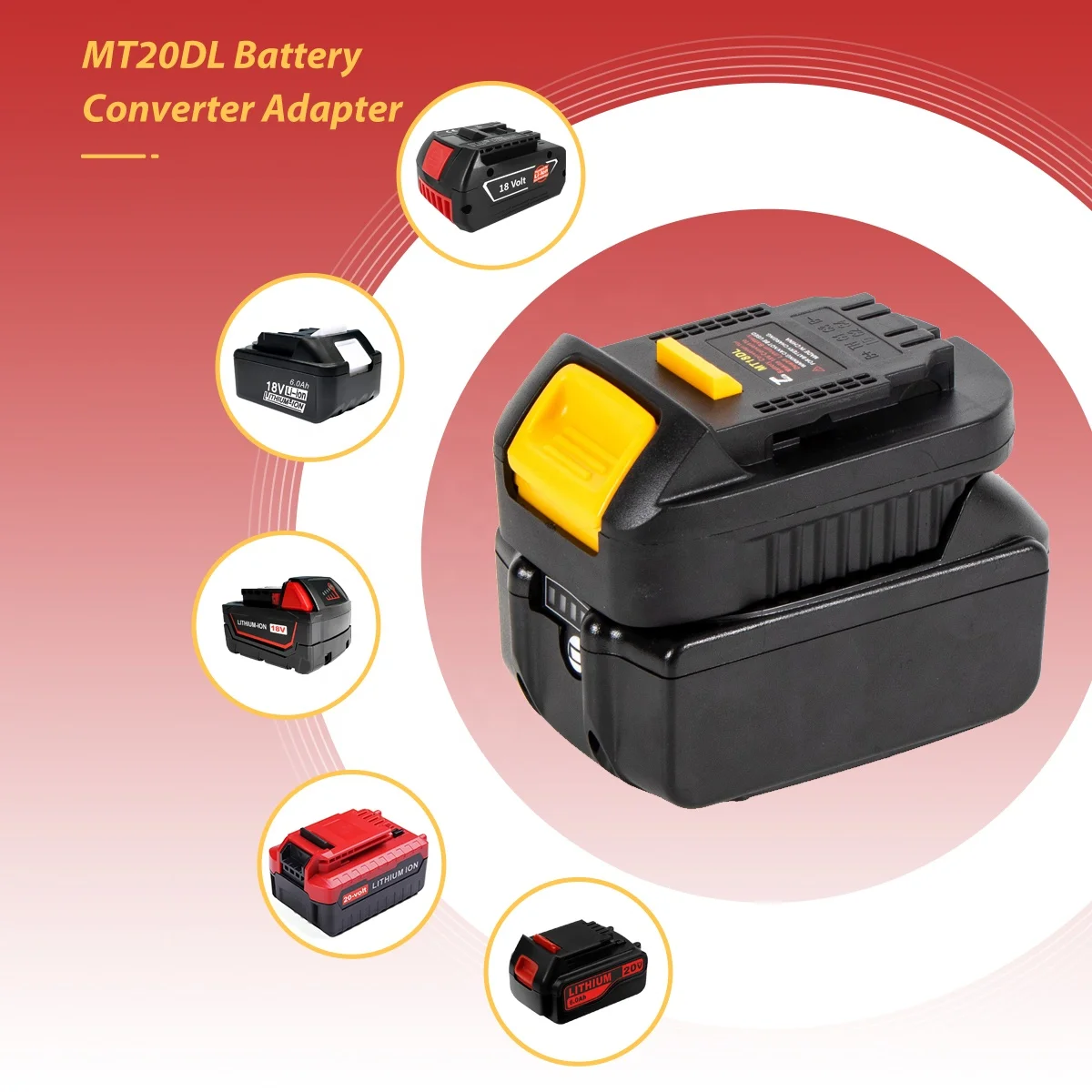 MT20DL Battery Adapter for Makita 18V Li-ion Battery Convert to Dewalt 20V Cordless Power Tools Battery Converter