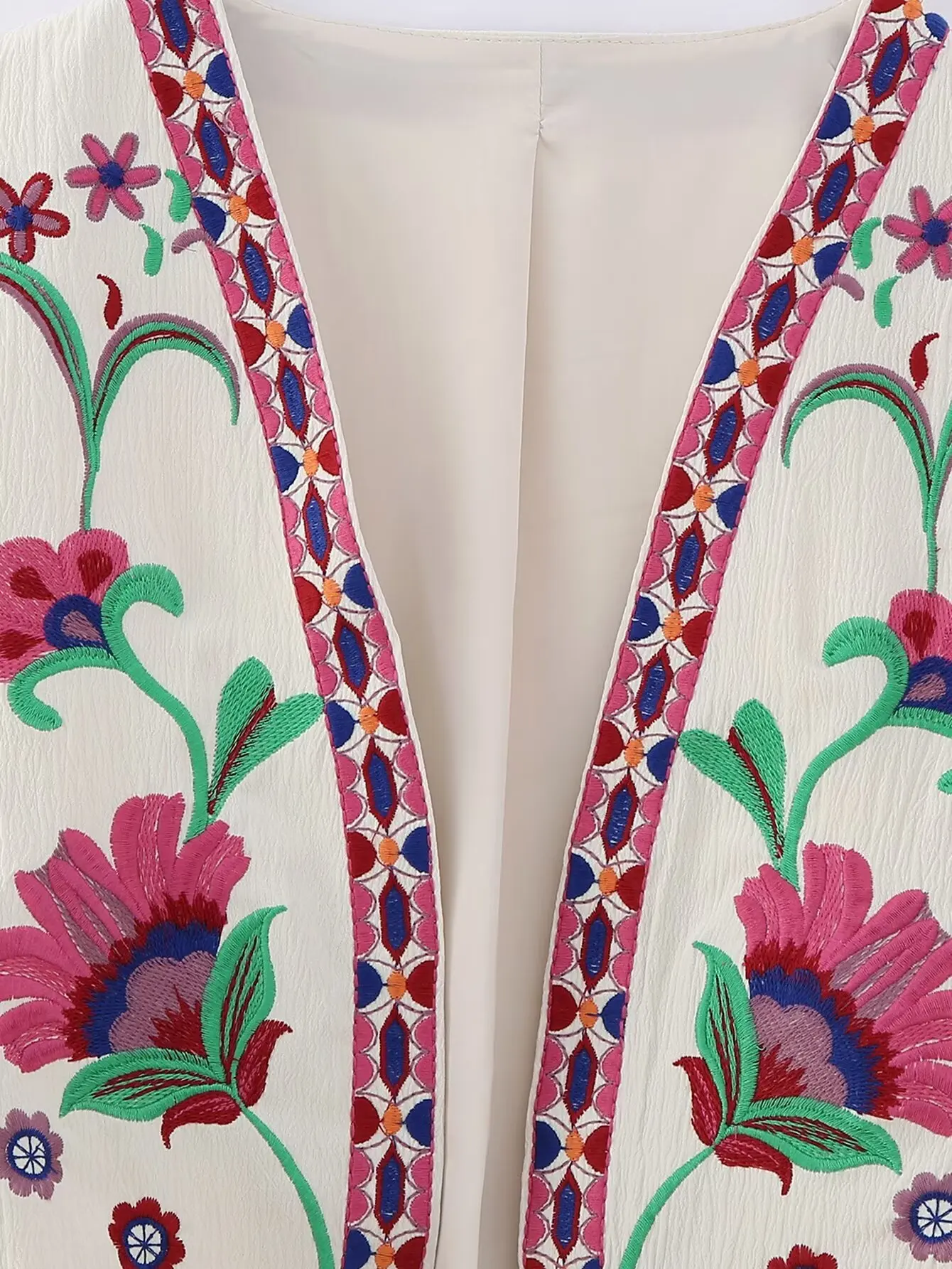 King Mcgreen Star Sleeveless Embroidered Vest Women Vintage Boho Vest Woman Summer Cropped Jacket Waistcoat Women Cardigan