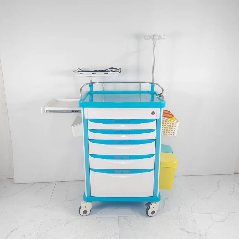 Hospital Medical Anesthesia Trolley Plastic ABS Anesthesia Cart with Competitive Price for Medical Crash Cart Use