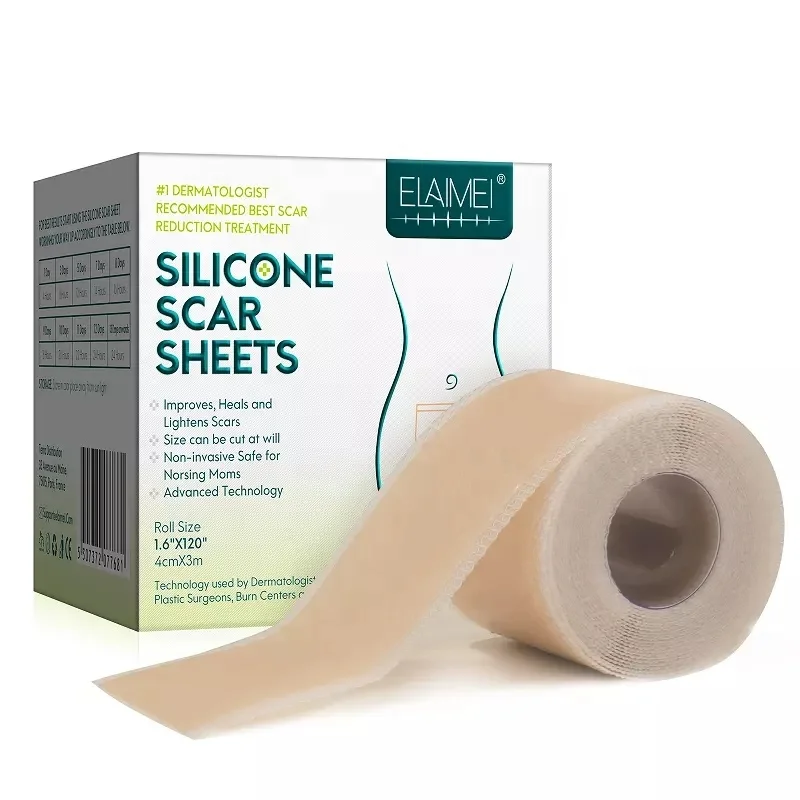 ELAIMEI Hot Sale Silicone Scar Gel Roll Skin Care Acne Scar Removal Treatment Medical Silicone Scar Sheet