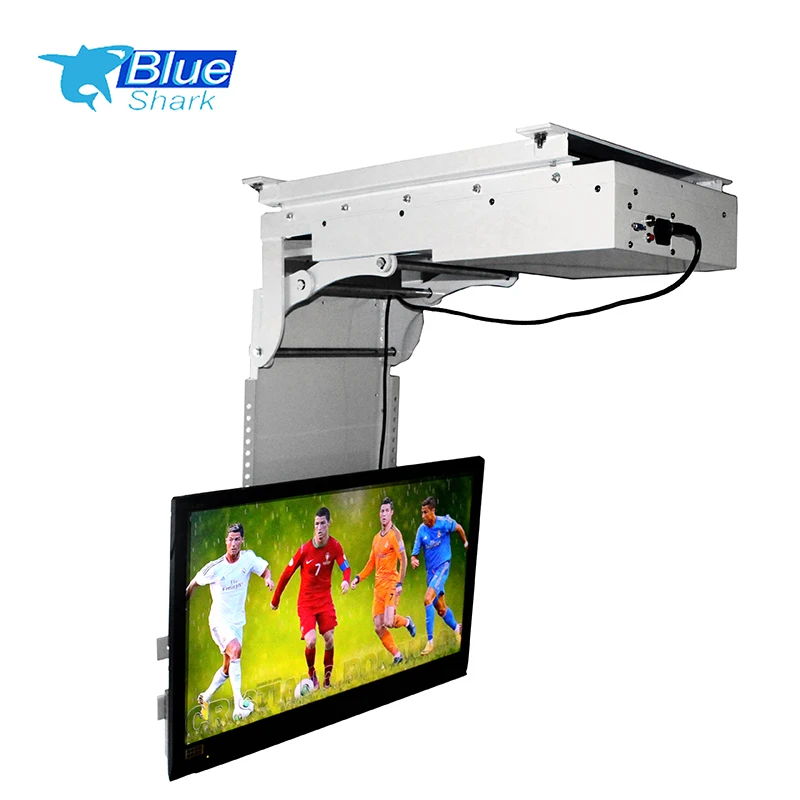 Factory 32-75inch Motorized TV stand remote control  flip up down ceiling tv lift For Conference government room hotel home