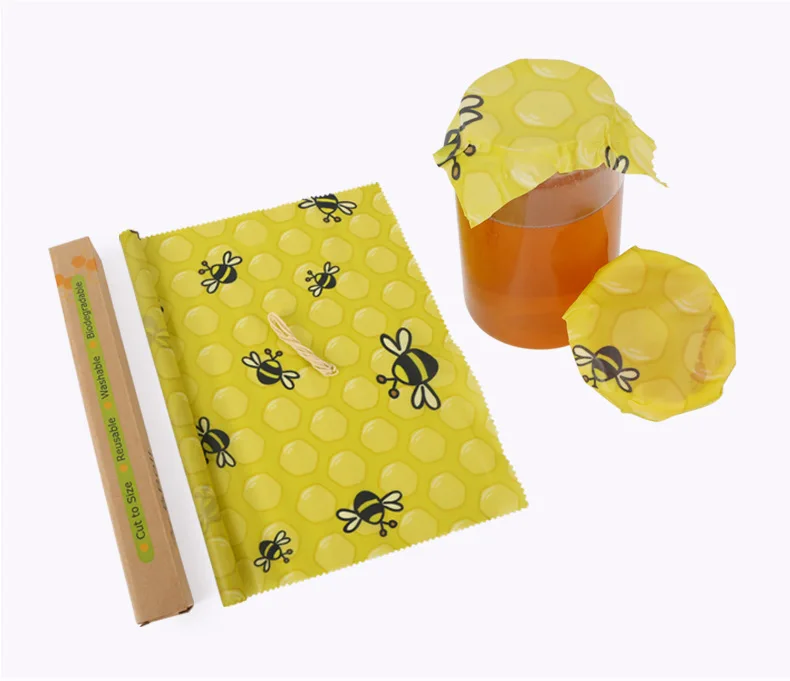 
Cling Film Reusable Beeswax Wrap roll Sustainable Food Storage for Sandwiches Cheese Fruit Bread 