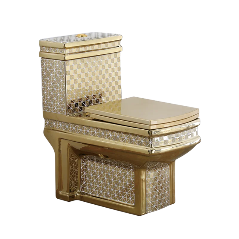 Hotel home floor mounted bathroom toilet commode washdown golden ceramic one piece toilet wc