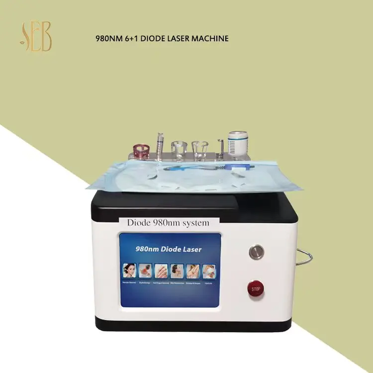 Newest 980nm 6+1  Laser Diode Laser Vascular Removal 980Nm Physiotherapy Machine varicose veins treatment