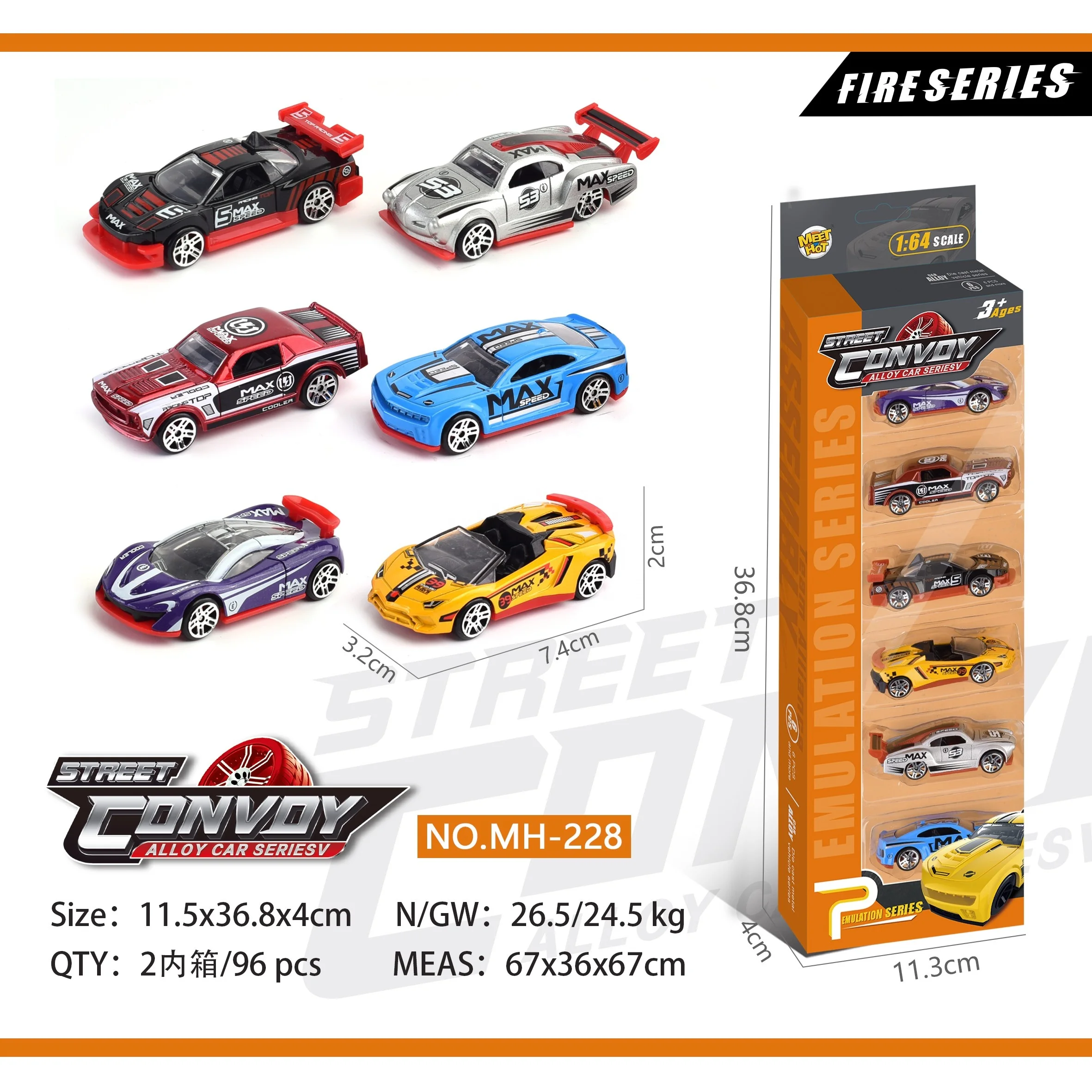 6-Pack 1:64 scale metal diecast model cars hot sell small collectable alloy pull back car toy for kids