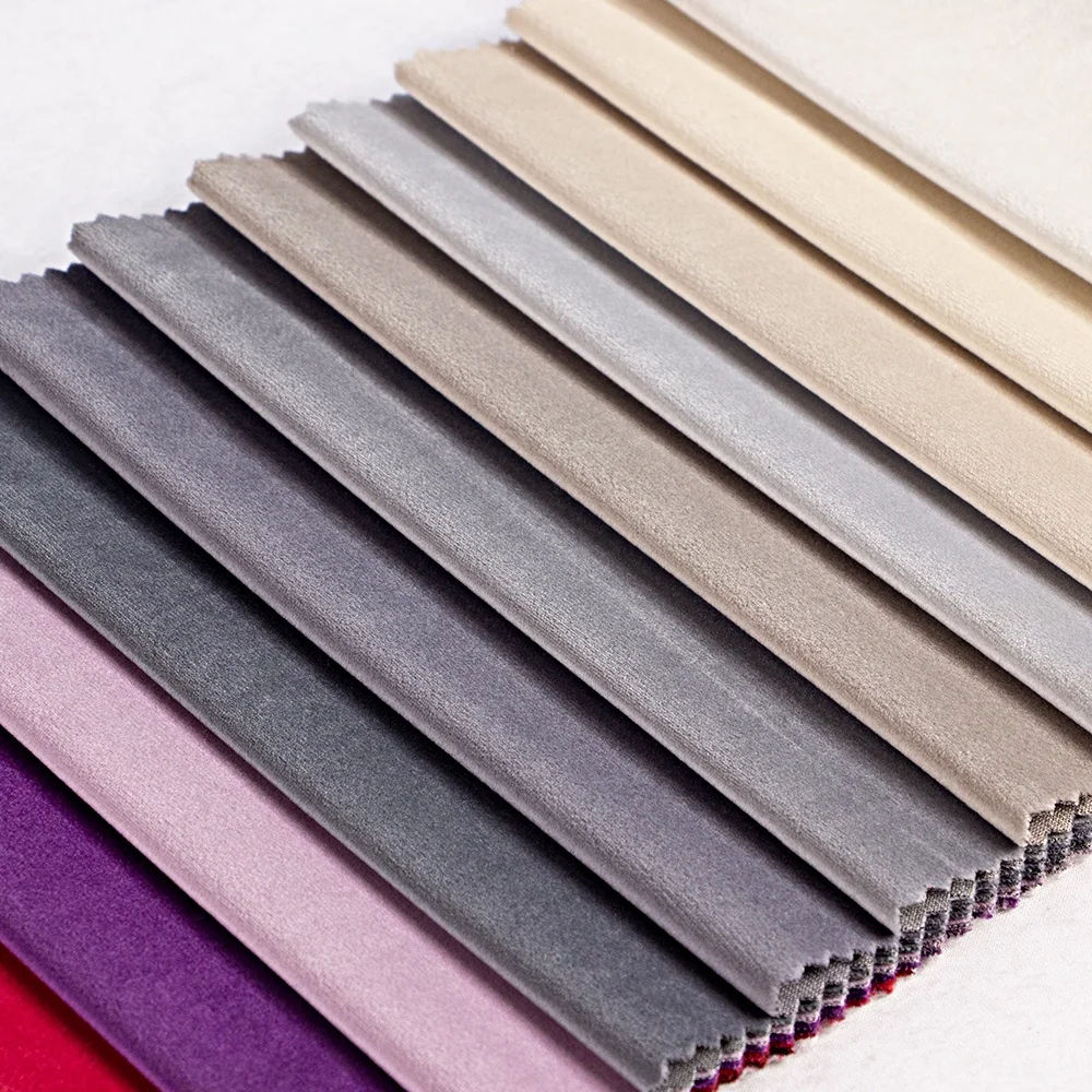 Blackout Velvet Multi-Colors Design Super Soft Holland Velvet 280CM Polyester 3 Pass Baby Knit curtain  Fabric For  Living Room