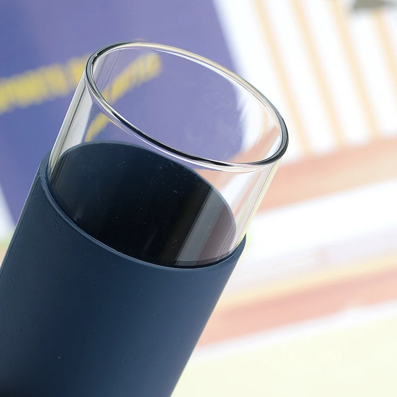 Borosilicate Clear Custom Insulated Sublimation Reusable Glass Water Tumbler Cups Bamboo Lid